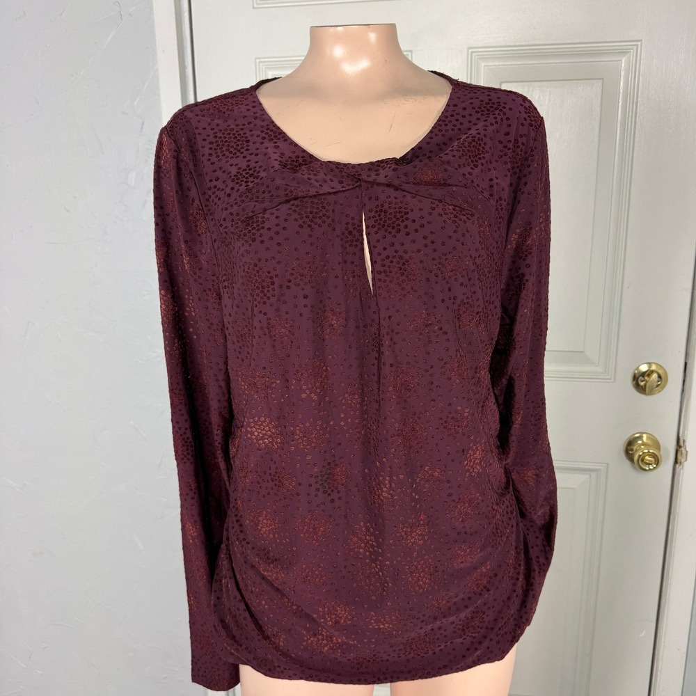 NEW Les Serein Stitch Fix Women's Shirt XXL Brady Long Sleeve Knit Burgundy L24